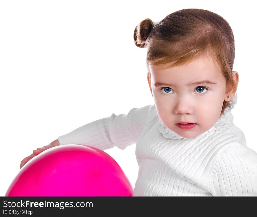 Portrait of cute little girl  with balloon