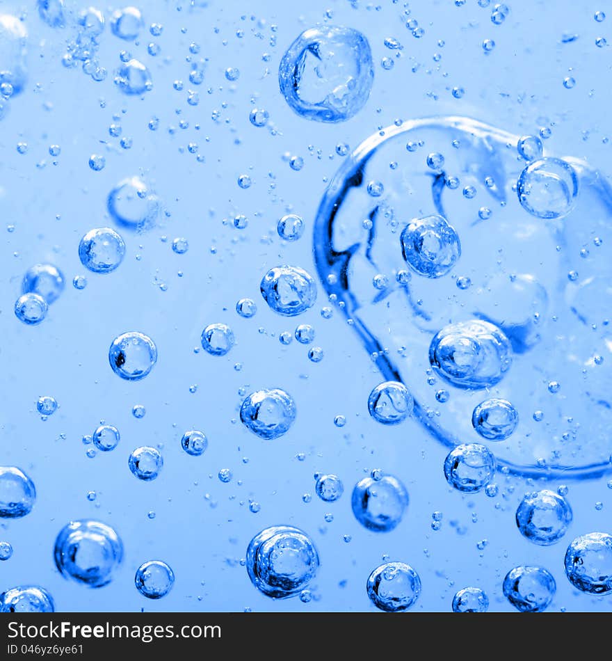 Abstract air bubbles blue background