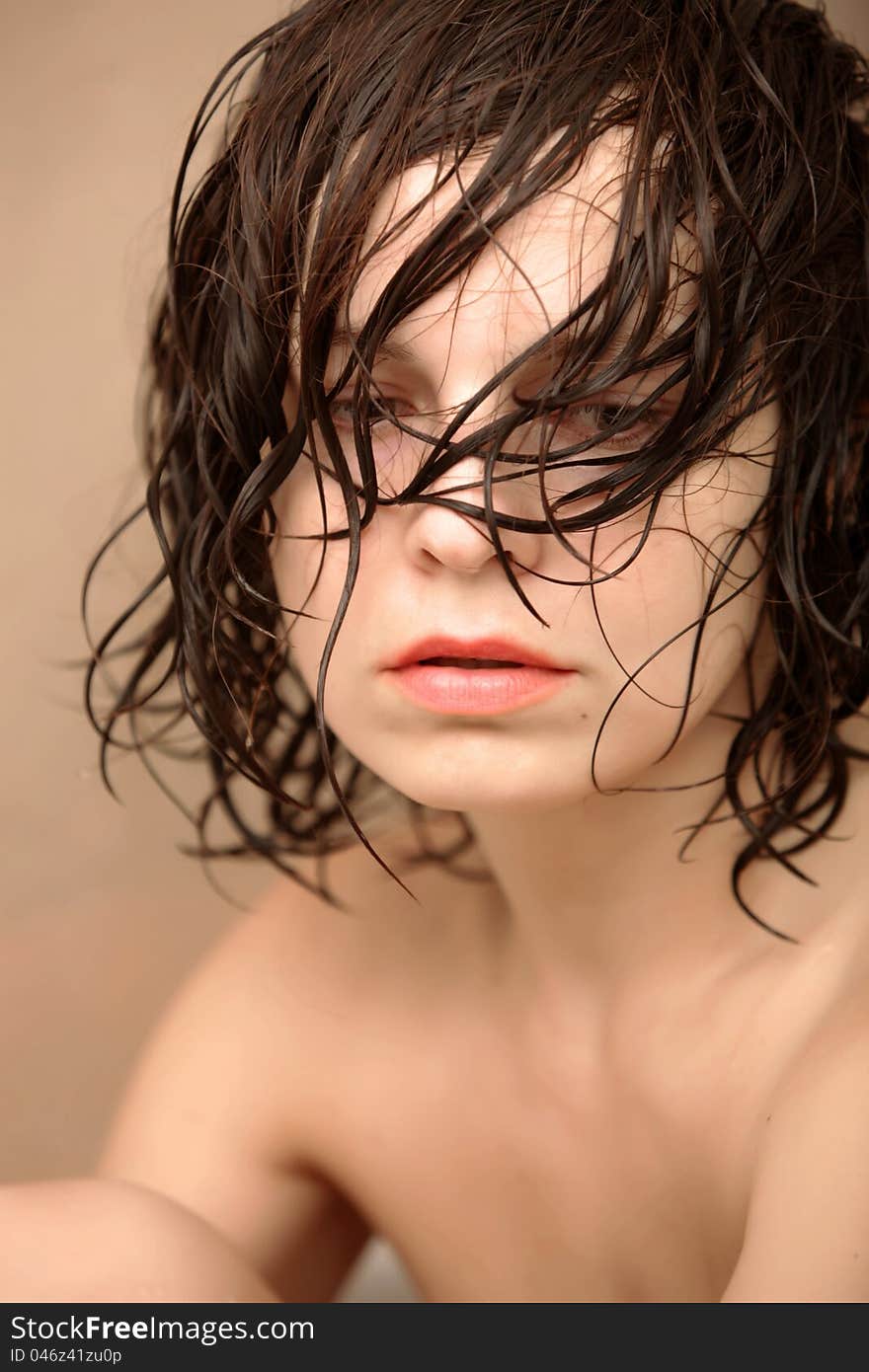 Young woman with wet hair