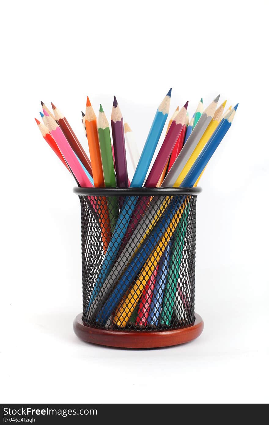 Colour pencils on white