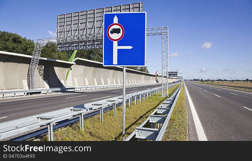 Empty highway with blue sky