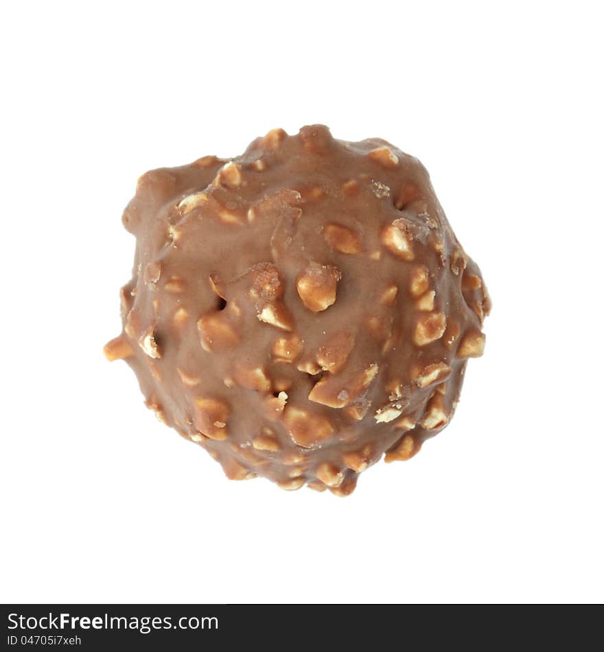 chocolate on white background