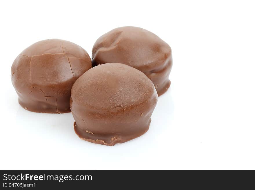 chocolate on white background