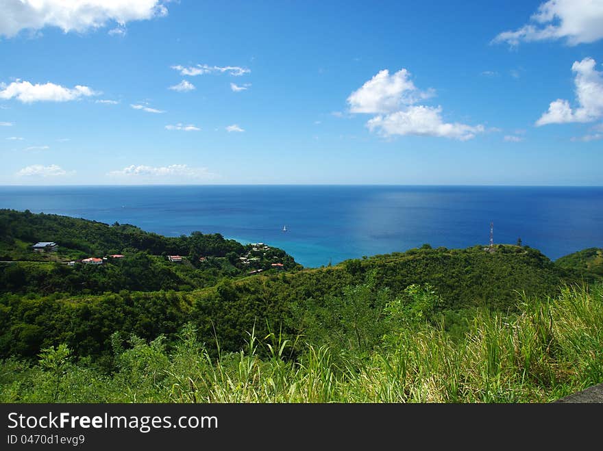 Beautiful view over the island of St Lucia. Beautiful view over the island of St Lucia