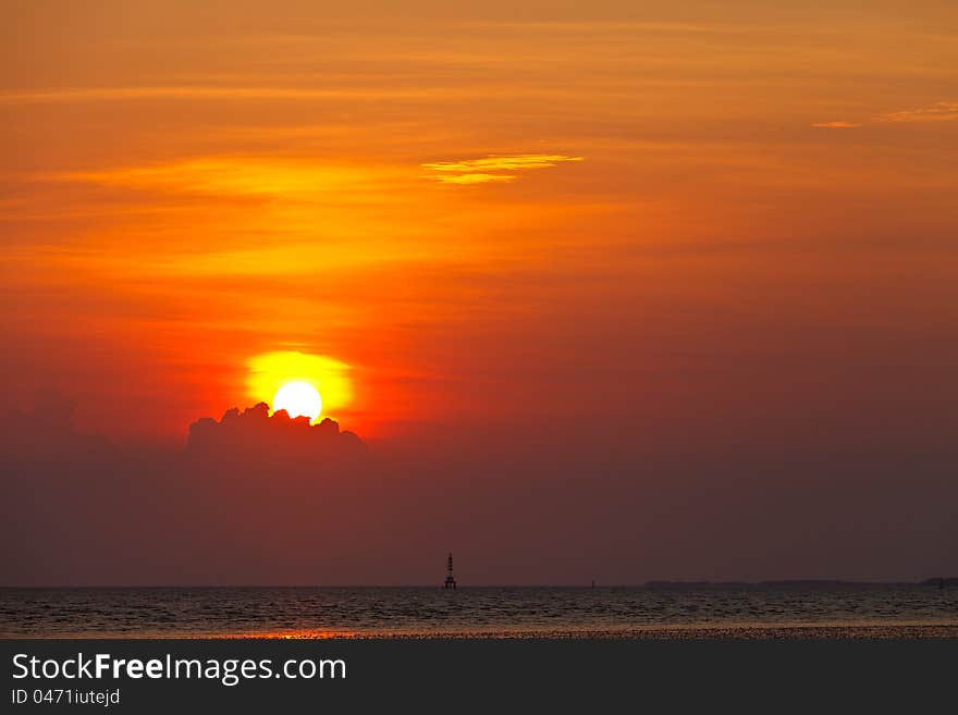 Image of Sunset sky and sea