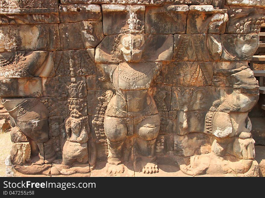 Garudas statue in Terrace of the elephants, Angkor Thom, Siemreap. Garudas statue in Terrace of the elephants, Angkor Thom, Siemreap