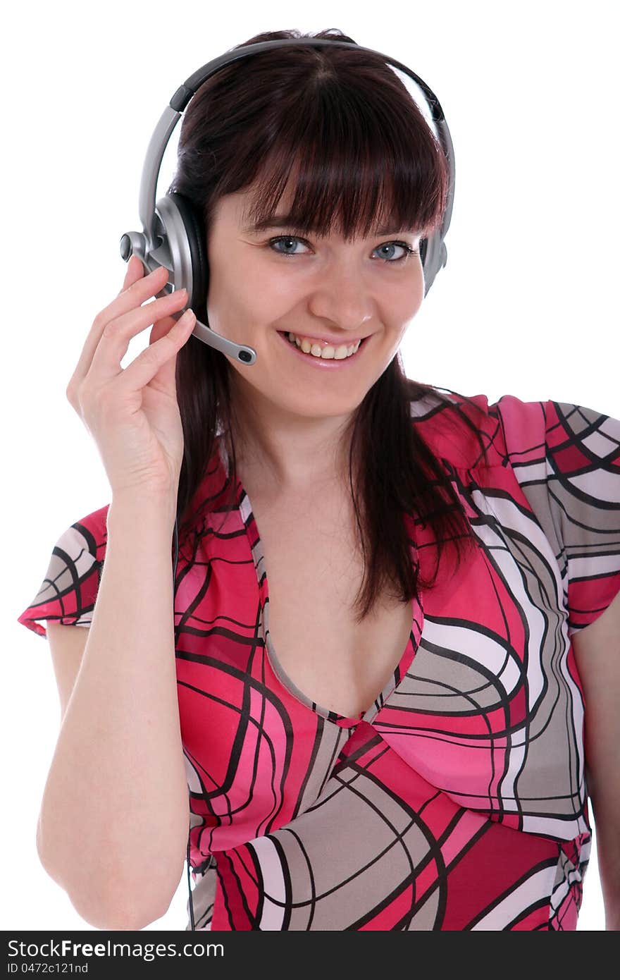 Woman from a call center service. Woman from a call center service