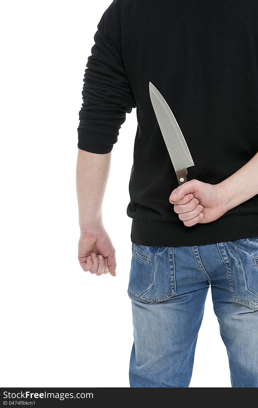 Man with the knife for attack