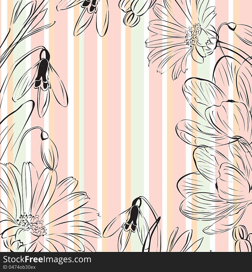 Floral background with spring flowers