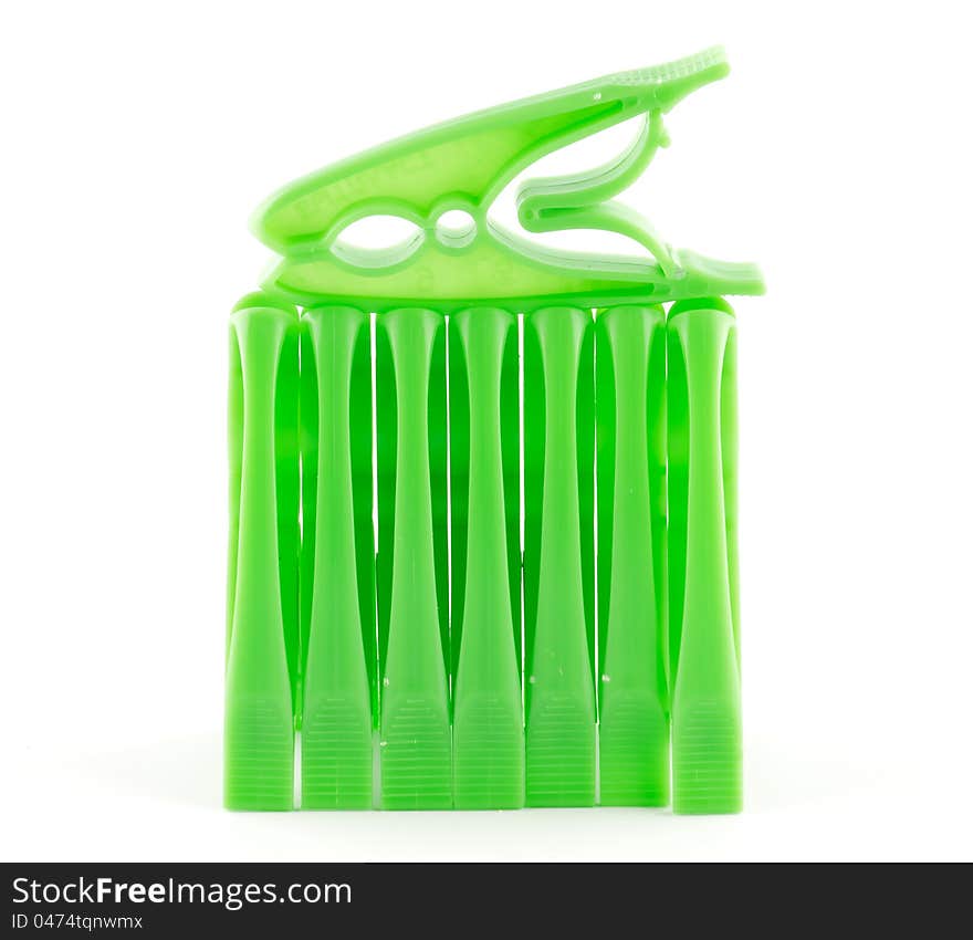 Arrangement of Green Clothespin