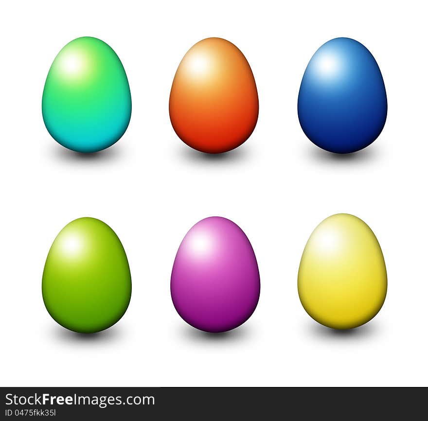 Colorful egg illustration  over white