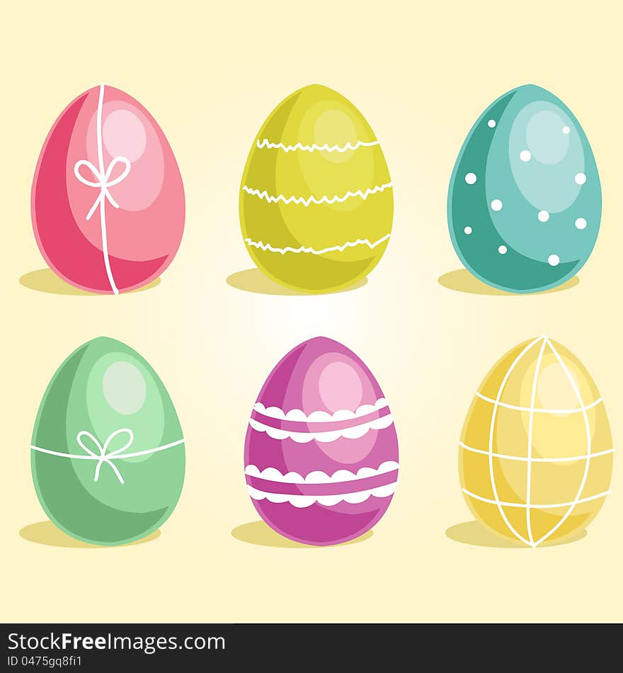 Colorful Easter eggs, vector illustration