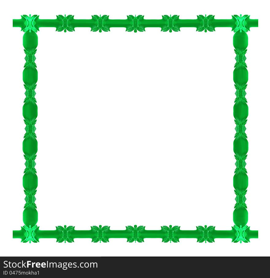 Green empty square frame isolated on white background abstract illustration. Green empty square frame isolated on white background abstract illustration