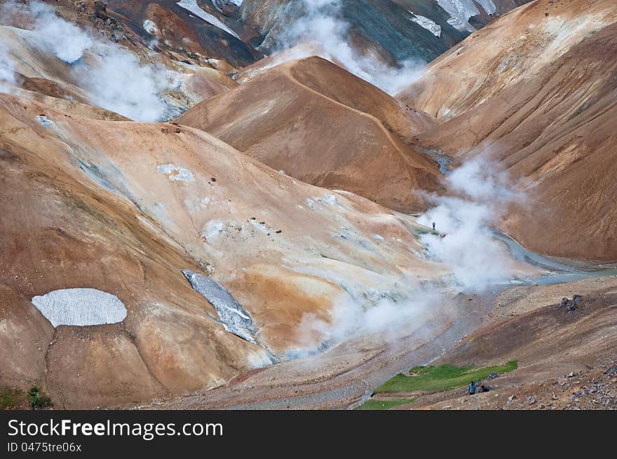 Colorful mountains in Iceland, all deserted