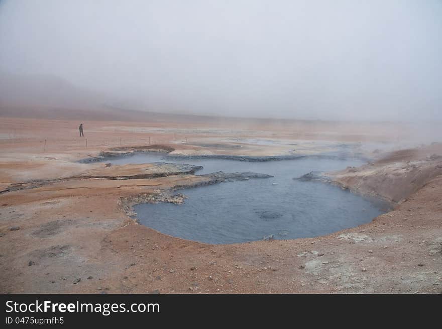 Mud and steam volcano field in Iceland