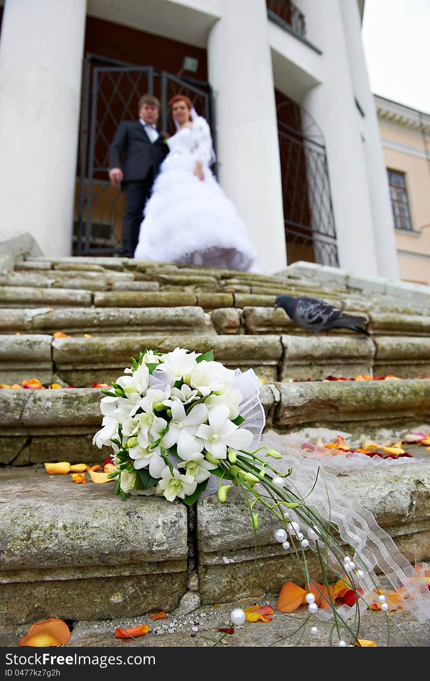 Wedding bouquet no stair