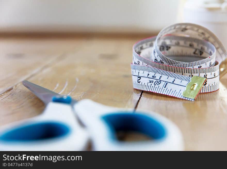 Tape Measure And Scissors