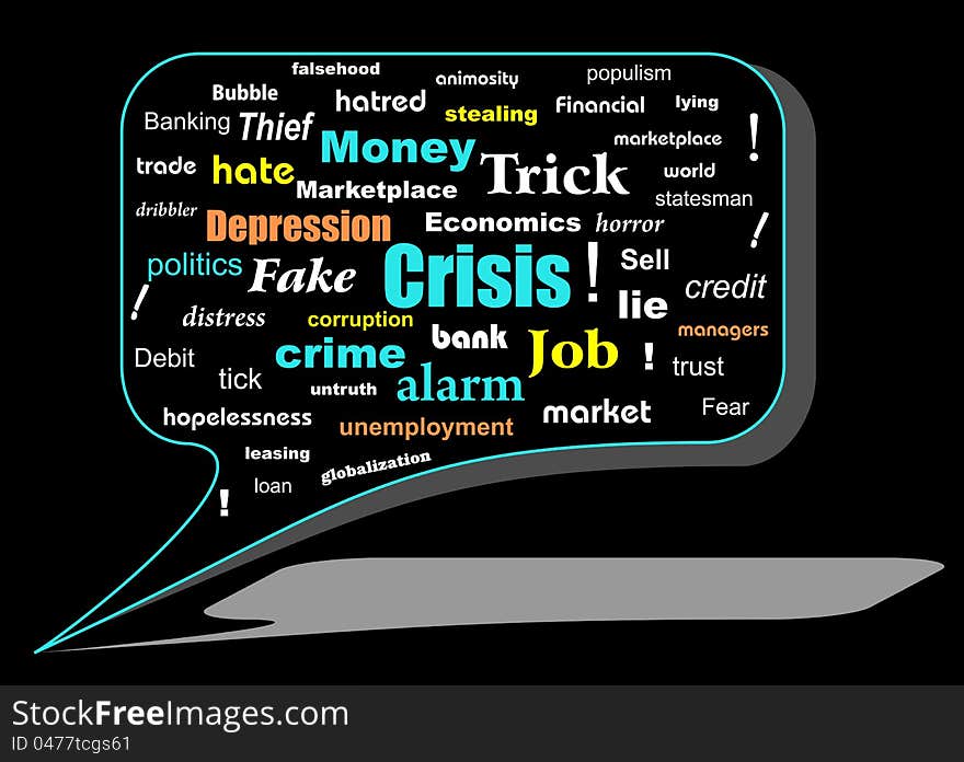 Illustrated graphic about crisis theme. Illustrated graphic about crisis theme