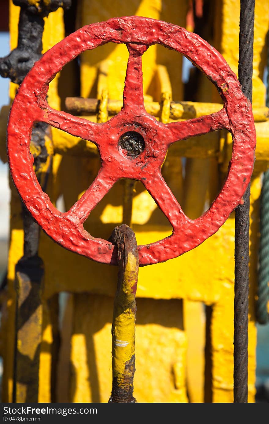 The chain wheel on ship