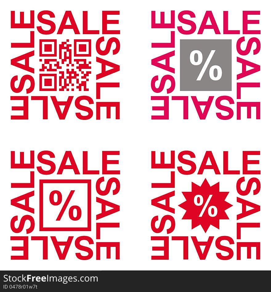 Sale signs set made like oriental yantras. Sale signs set made like oriental yantras