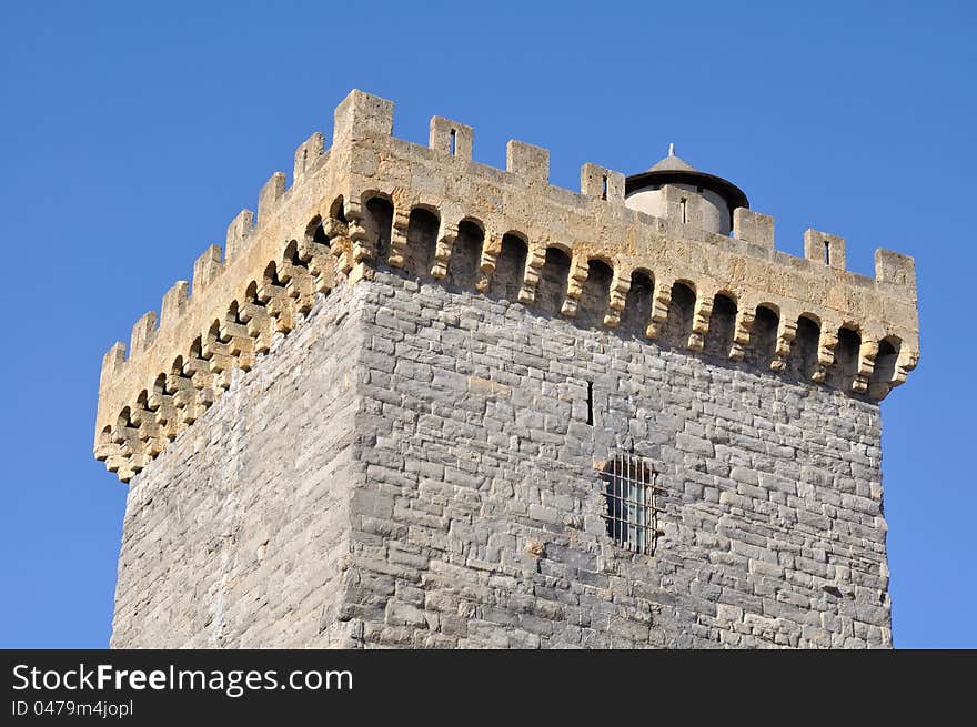 Battlements of a square tower