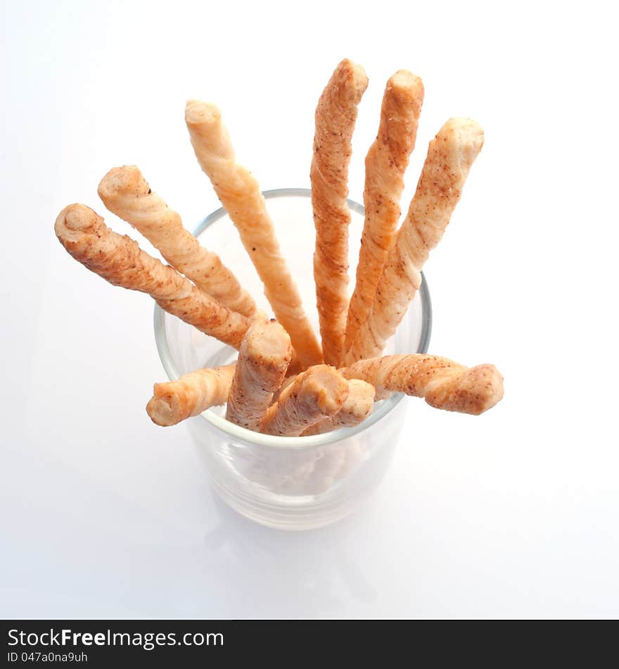 Bread stick in glass