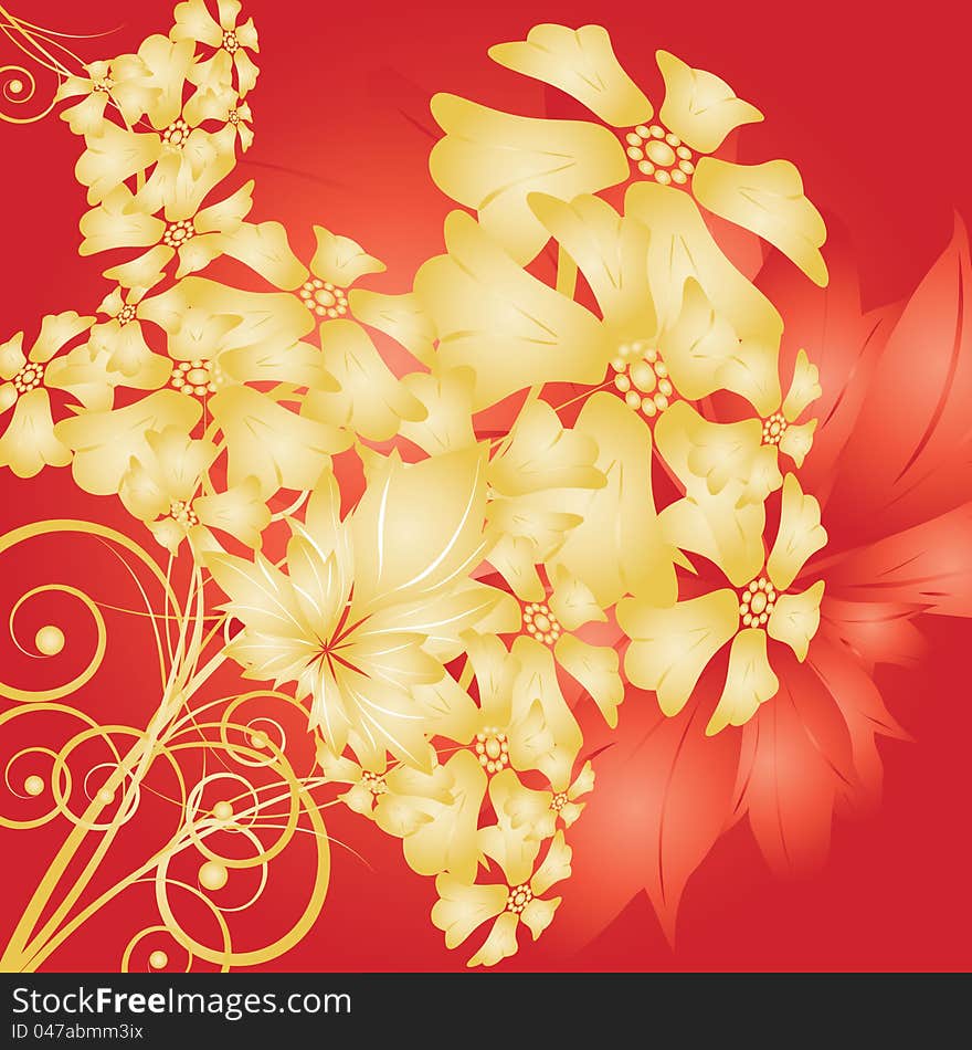 Abstract flower design for your text. Abstract flower design for your text