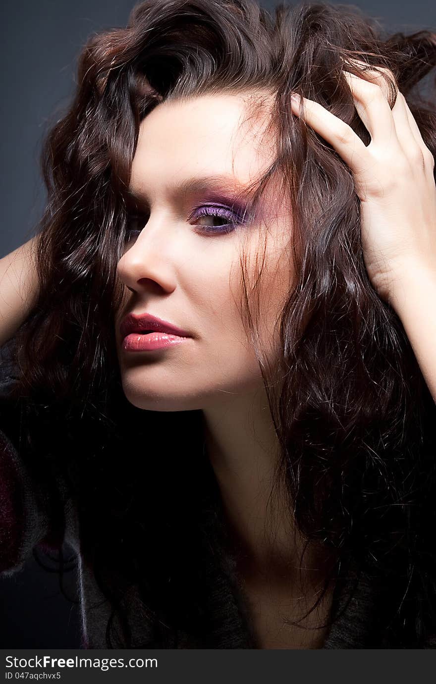 Hairstyle - Lovely Young Woman Closeup