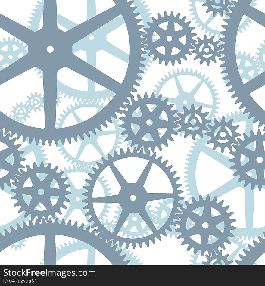 Two layers seamless cogwheels on isolated background. Two layers seamless cogwheels on isolated background