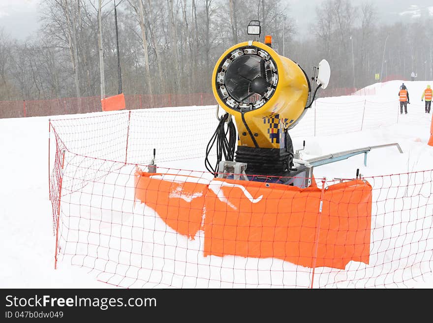 Electrical manufacturer of snow on the ski track. Electrical manufacturer of snow on the ski track