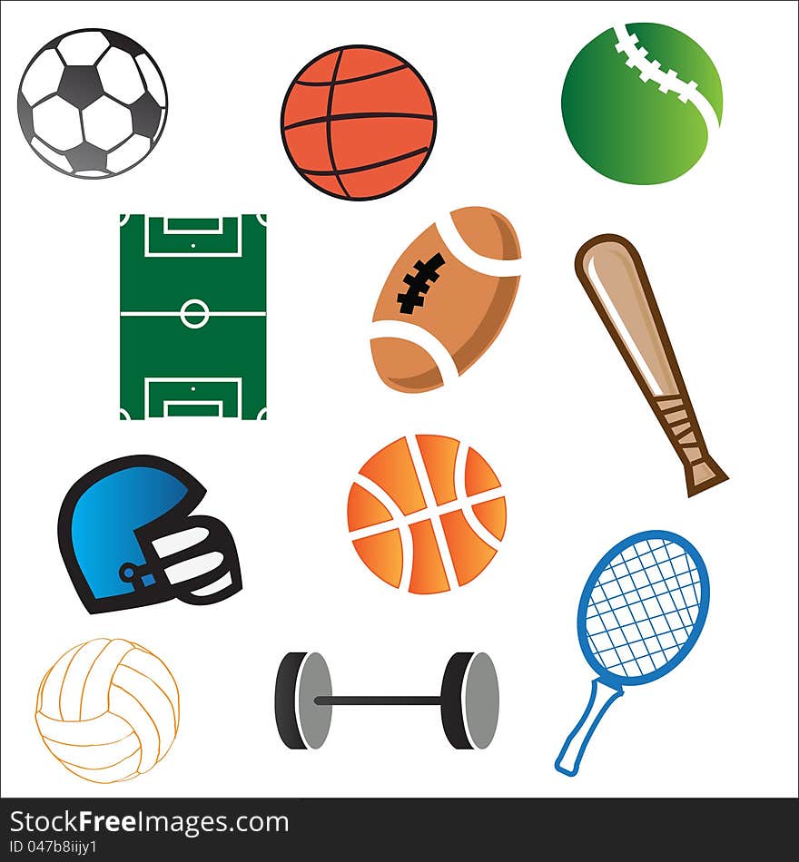 Set of vectorized sport elements. Good for illustrations. Full editable. Set of vectorized sport elements. Good for illustrations. Full editable