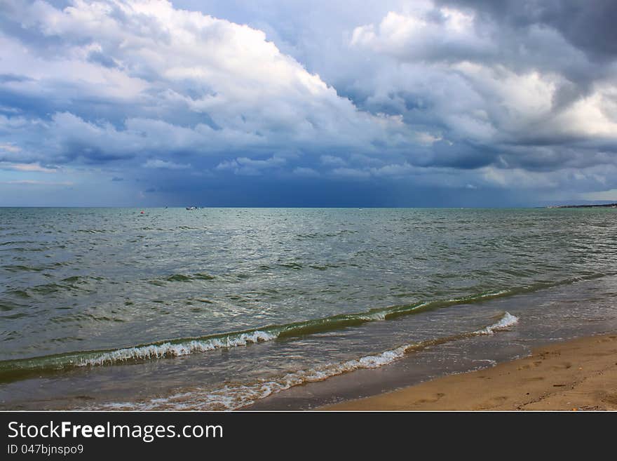 Photo of moody sky and see. Photo of moody sky and see