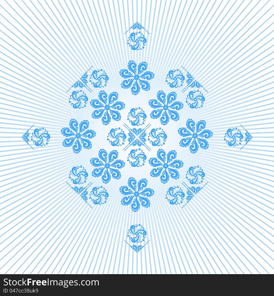 Blue abstract pattern on a white background