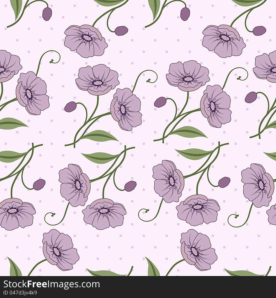 Elegant Seamless Pattern With Flowers