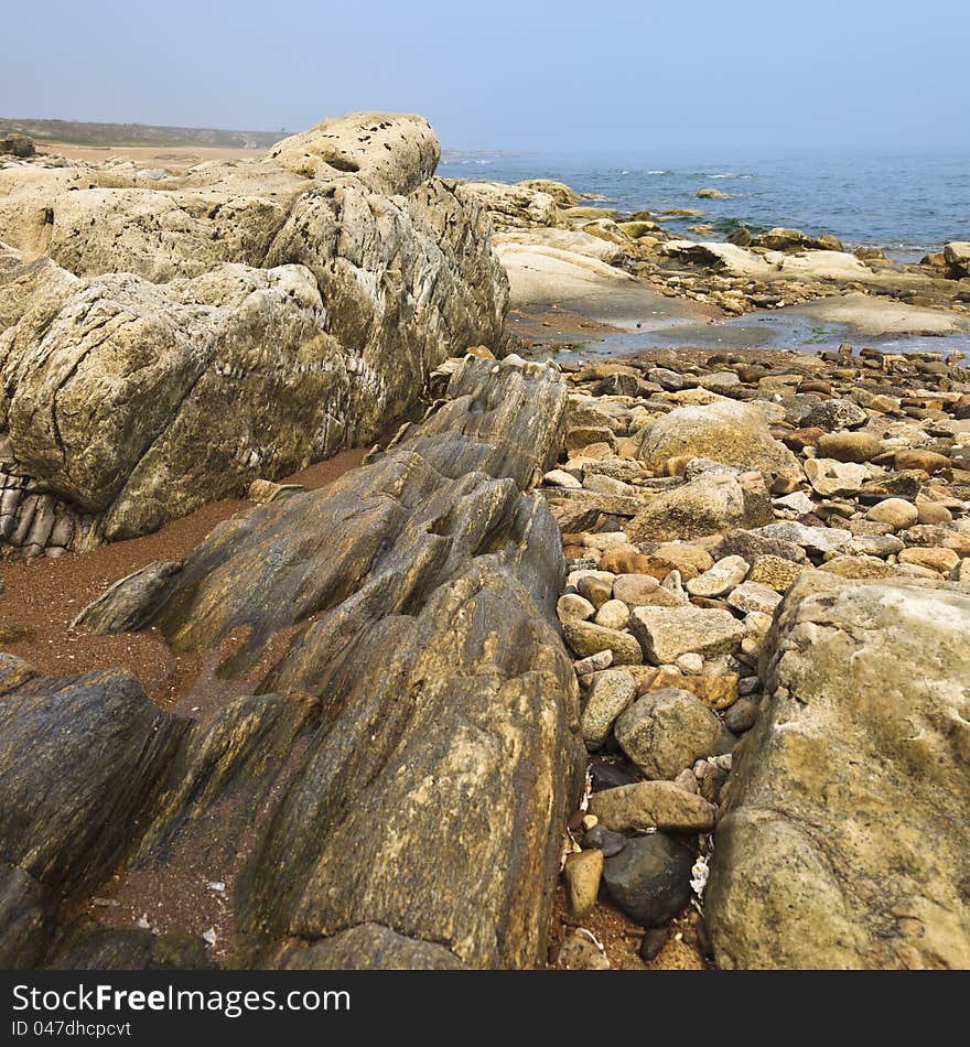 Rocks and water