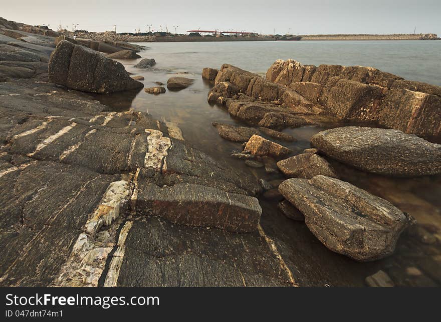 A corner of a beach near Taili harbor, Xingcheng, northeast China. A corner of a beach near Taili harbor, Xingcheng, northeast China.