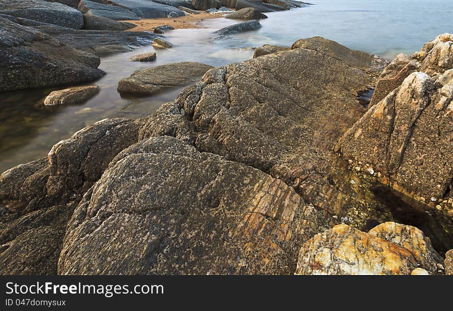 A corner of a beach near Taili harbor, Xingcheng, northeast China. A corner of a beach near Taili harbor, Xingcheng, northeast China.