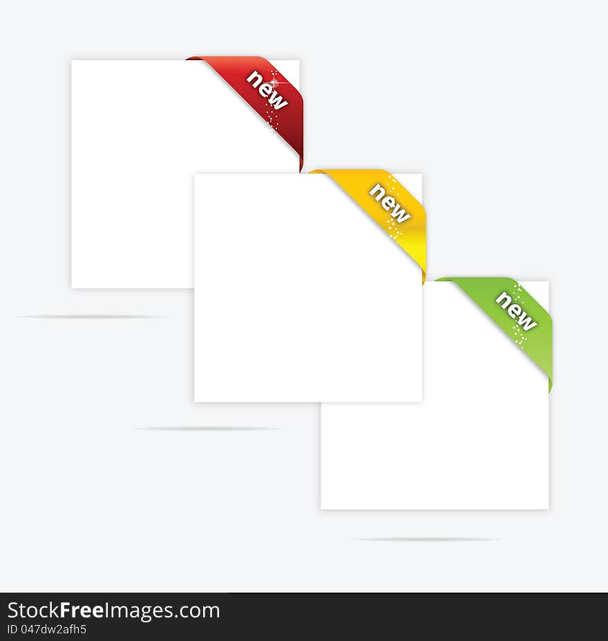 Abstract colored web paper blank set isolated