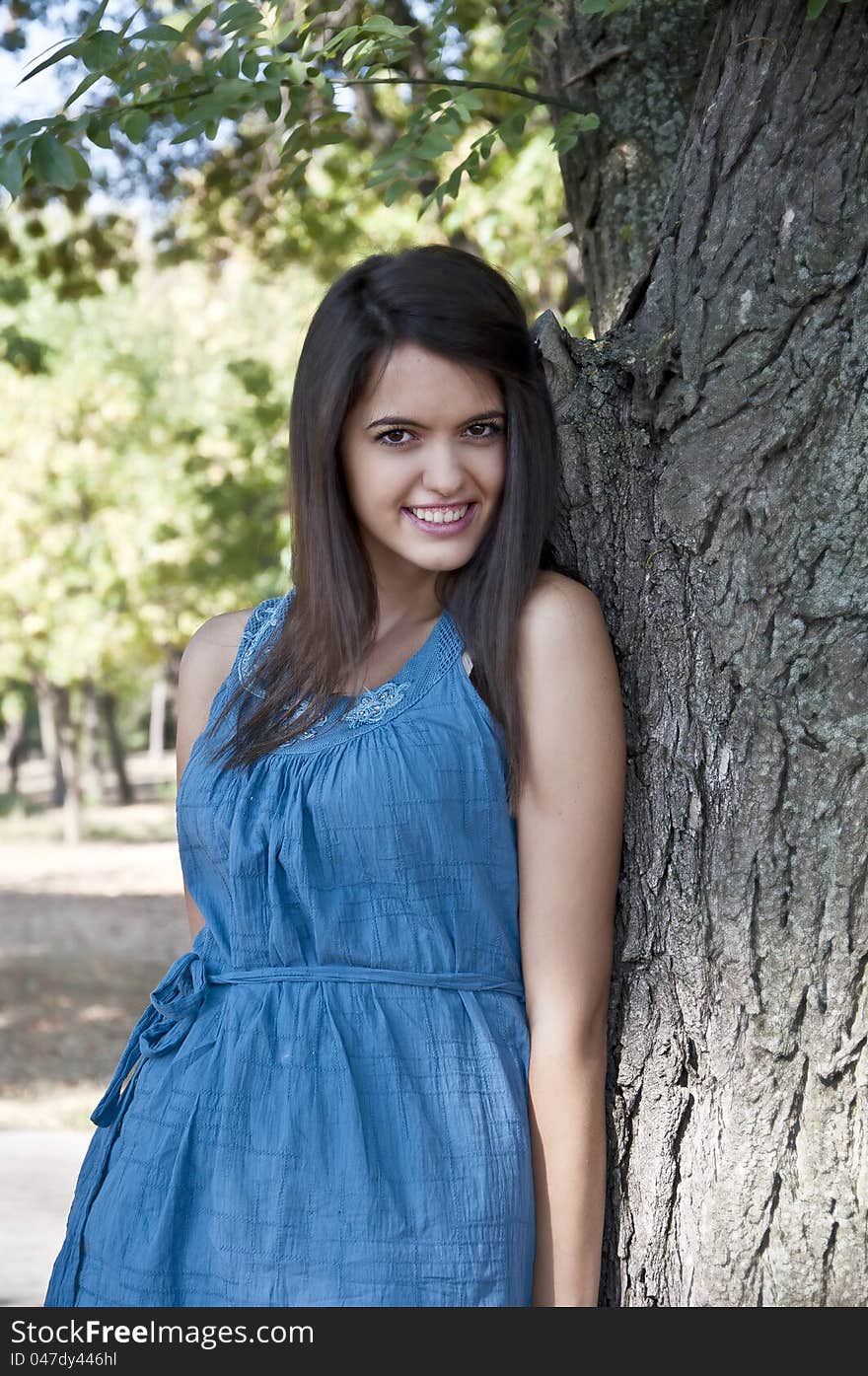 Young woman enjoying in the park. Young woman enjoying in the park