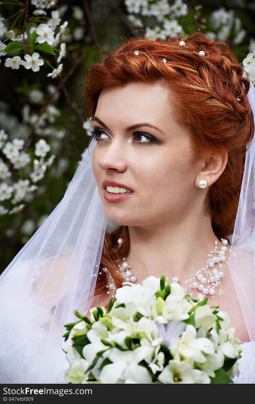 Beautiful Bride And Flowers