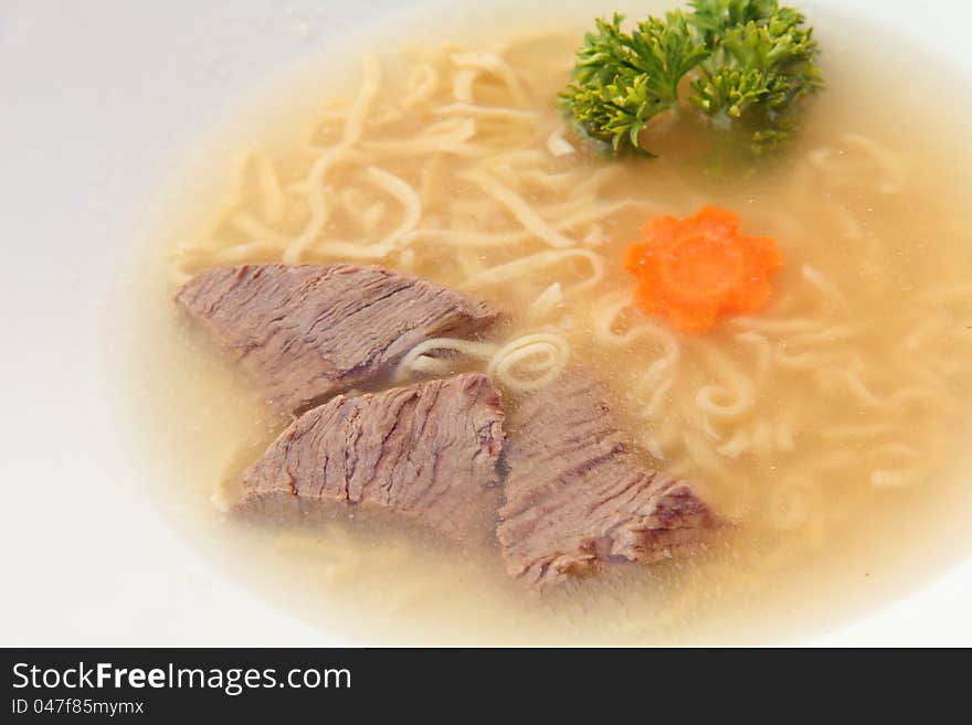 Beef broth with noodle