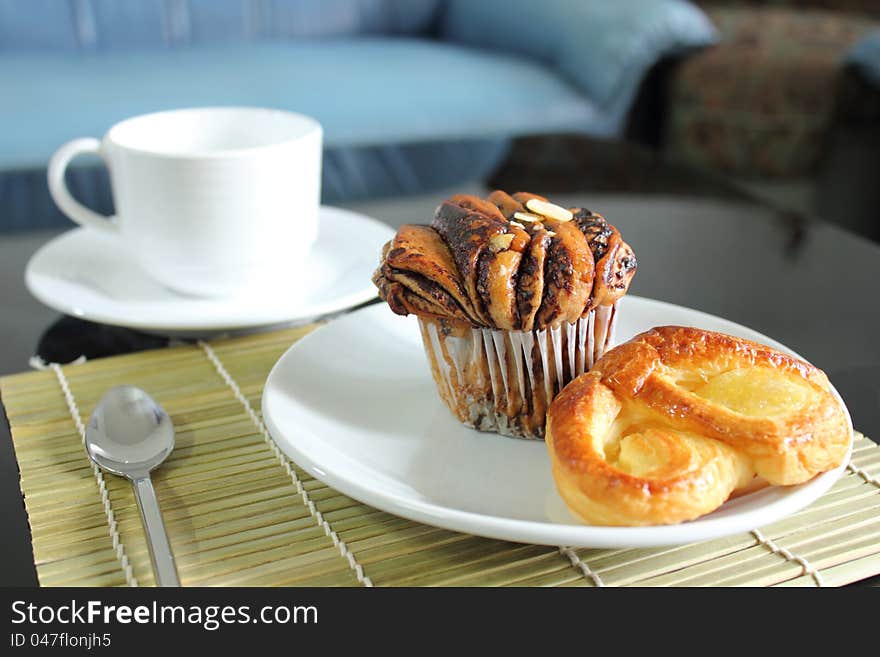 Bread and Coffee Cup for breakfast