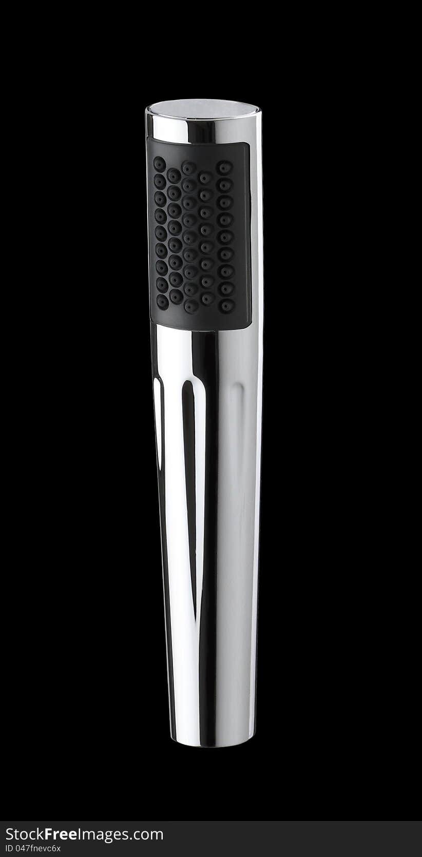 New design of metalli stick shower head on black background