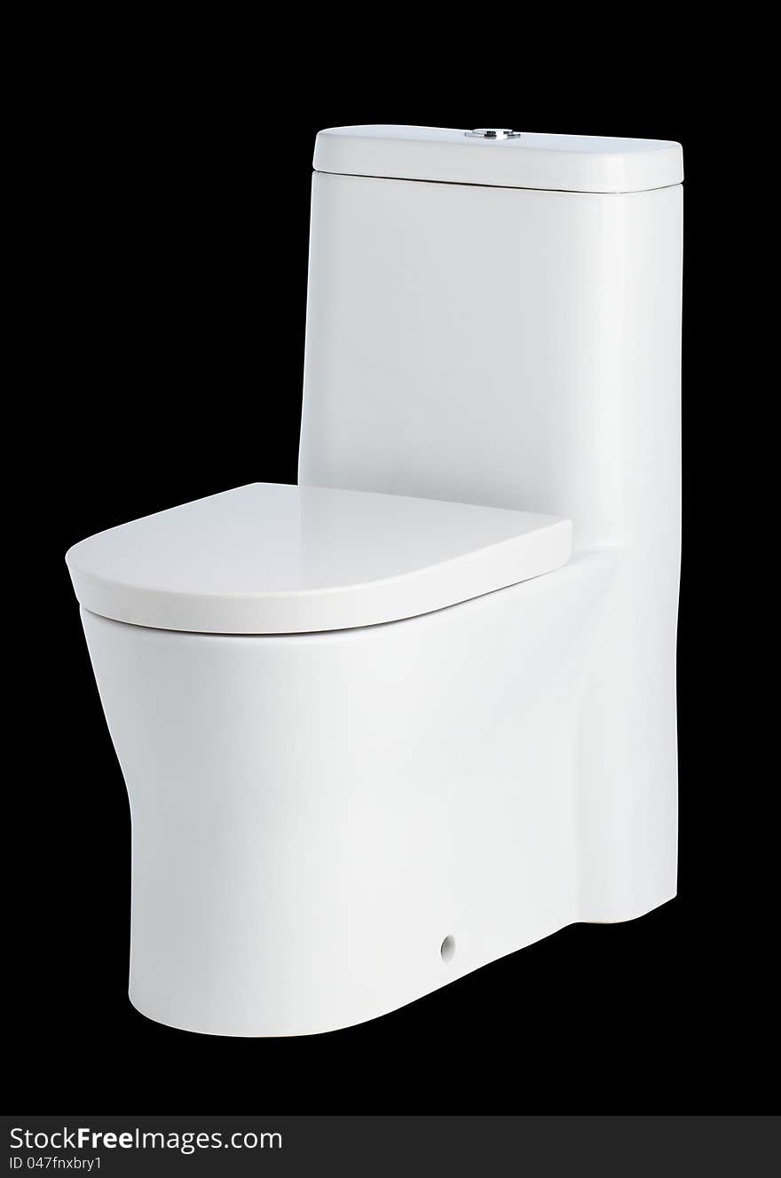 Modern design of the toilet bowl on black background. Modern design of the toilet bowl on black background