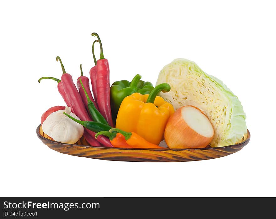 Variety vegetables on dish