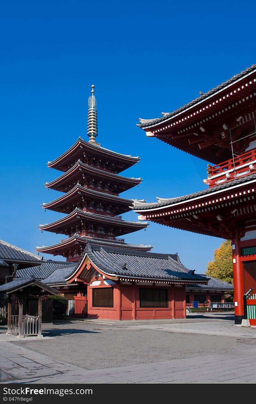 A sunny day in early autumn at Asakusa temple Tokyo Japan