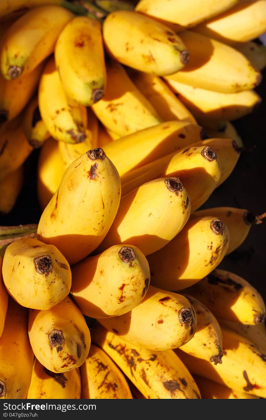 Bunch Of Ripe Bananas At A Street Market