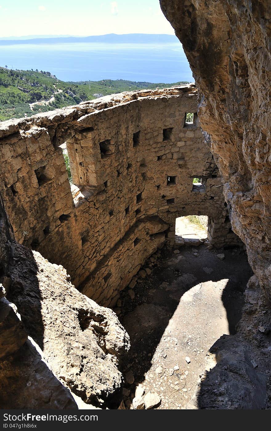 Old ruin of church in the Croatia