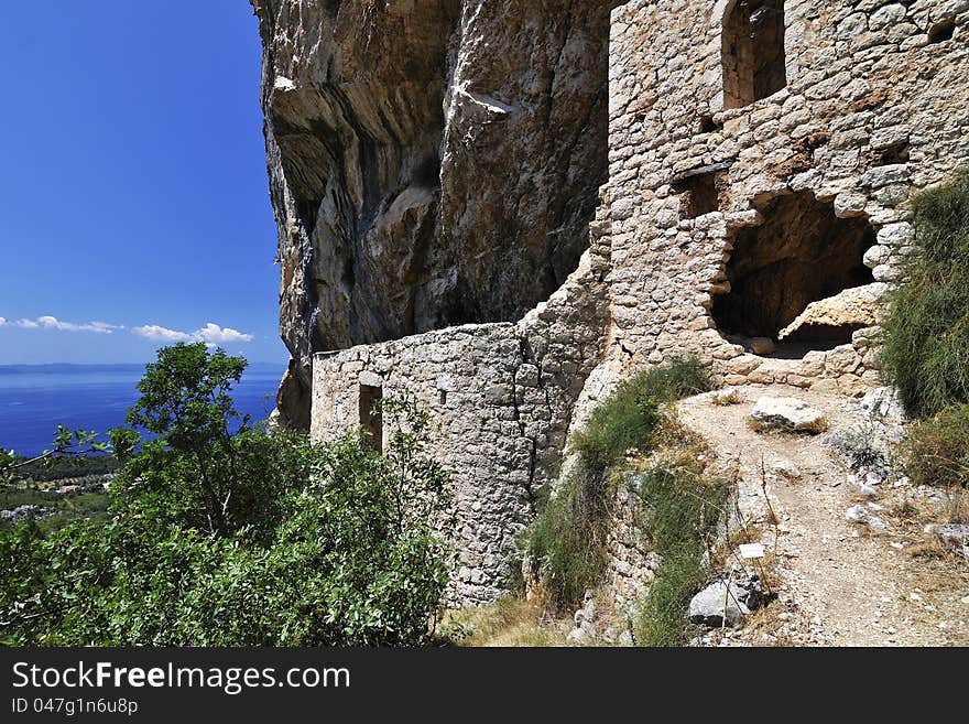 Old ruin of church in the Croatia