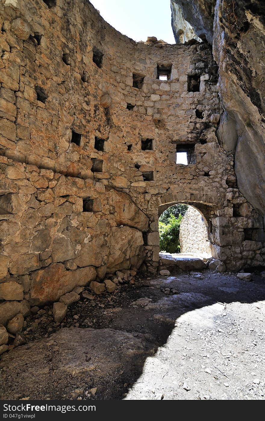 Old ruin of church in the Croatia